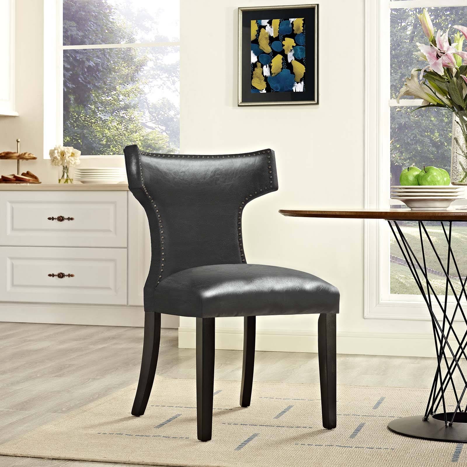 Modway Curve Black Vinyl Dining Chair