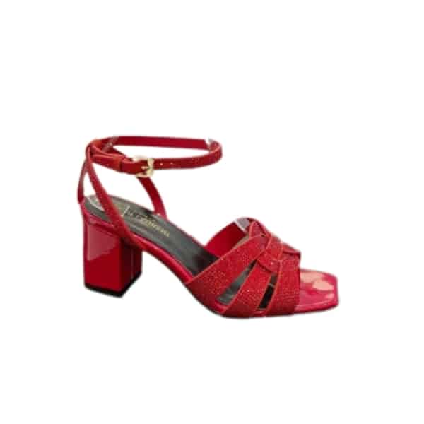 Saint Laurent Tribute Leather Sandals Metallic Red