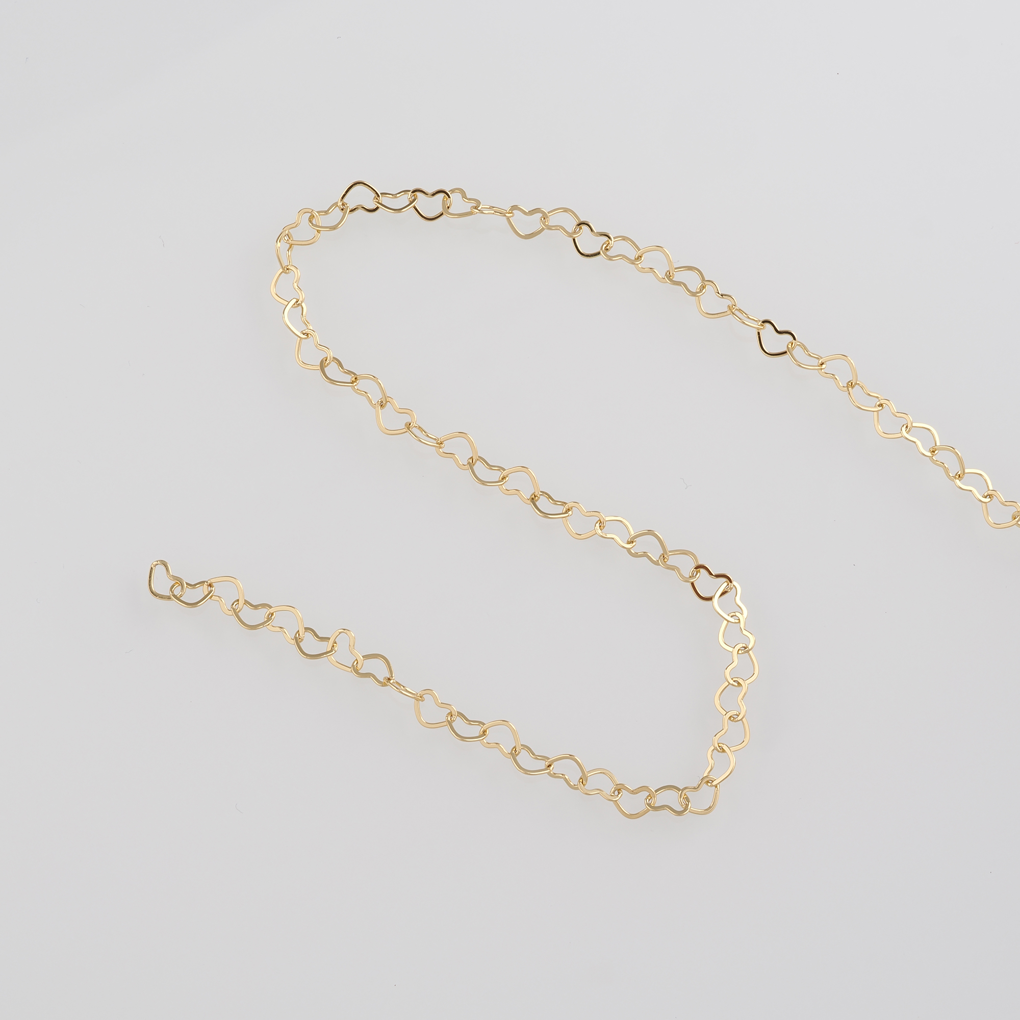 18K Gold Filled Heart Cable Chain Necklace,Dainty Thin Link Chain,Gold Chain Necklace for Women DIY Jewelry Making Supply