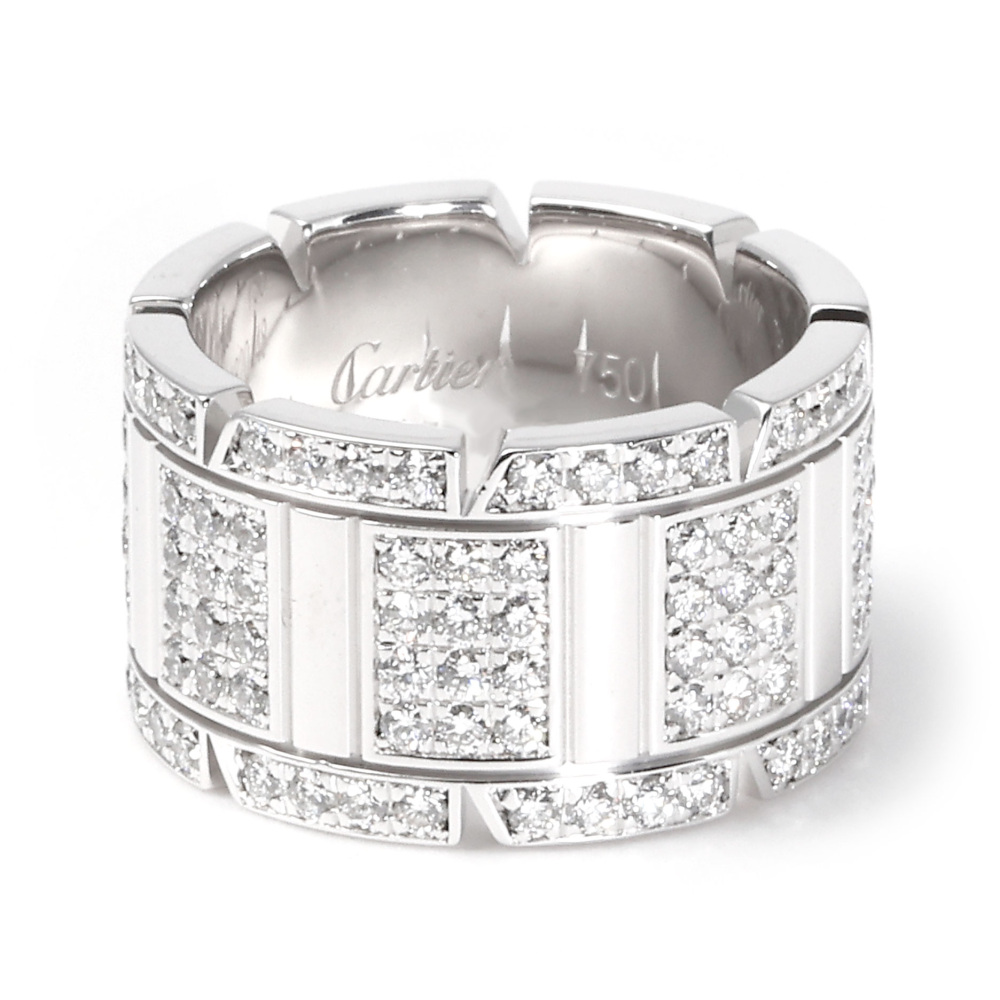 Cartier Tank Française Lm Ring 18K White Gold Diamond