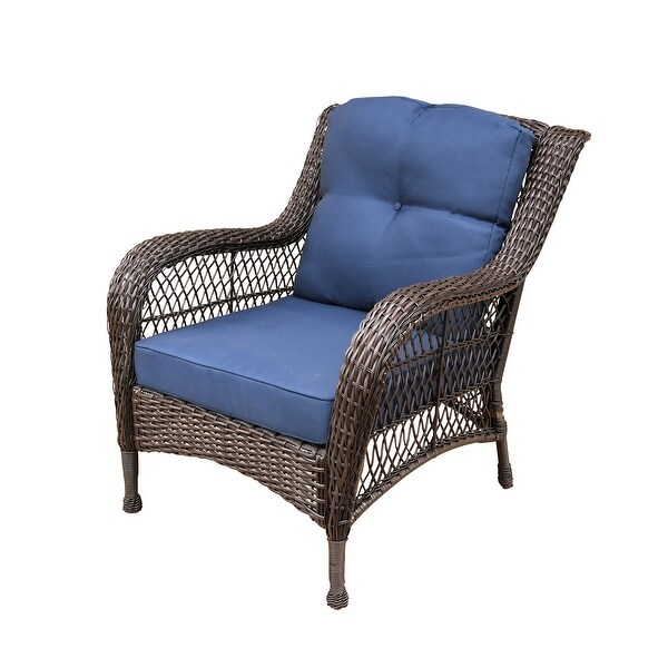 6piece Resin Wicker Patio Furniture Conversation Set with High Back