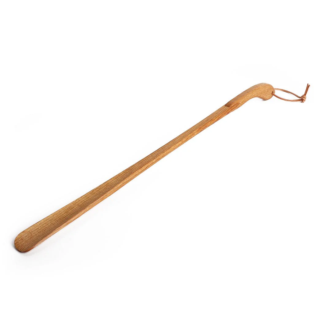 Long Shoe Horn with Leather Strap