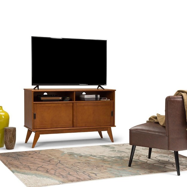 Simplihome Tall Tv Stand Draper Teak Brown