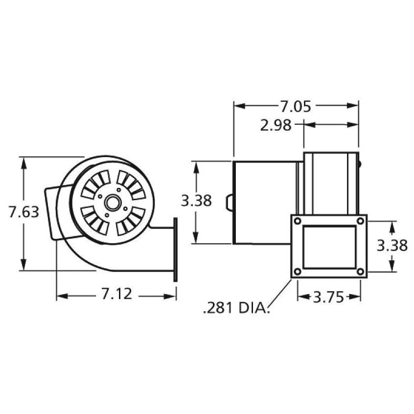 B24220 Fasco, Centrifugal Blower 3200 RPM 115V