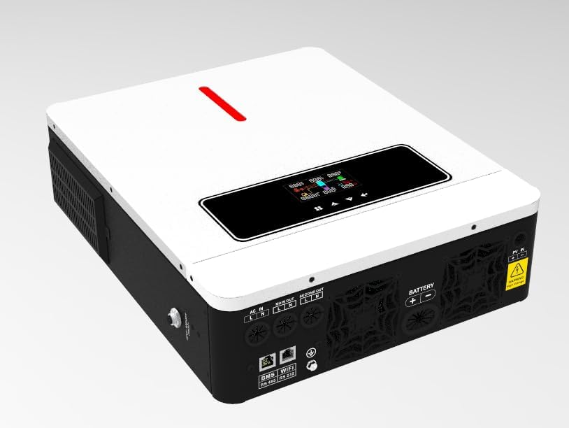 Xijia 3600W Hybrid Pure Sine Wave Power Inverter with 120A MPPT Solar Charger .dc 24V to ac 110v 60HZ Solar Converter for Home,Car ＆Cabin (DC24V(Range20V-30V) 3600VA)