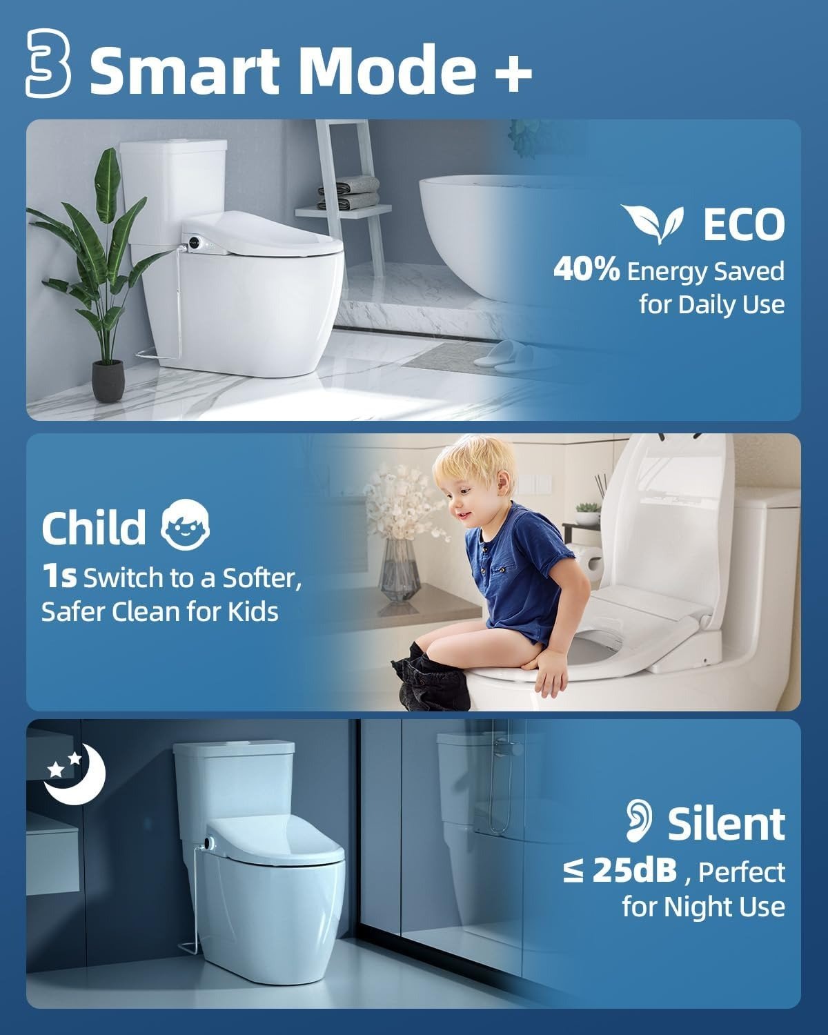 Elongated Electric Bidet Toilet Seat with Instant Warm Water & Dryer, Wireless Remote Bidet