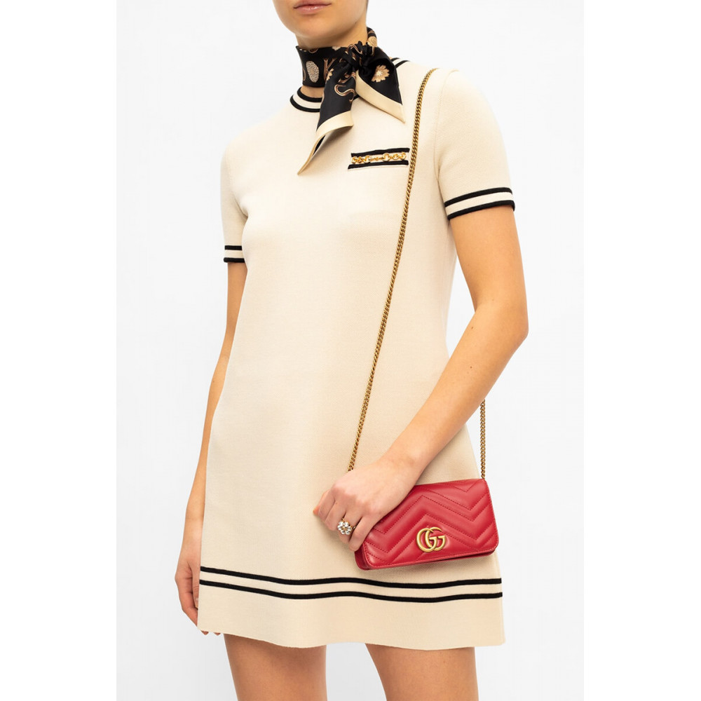 Gucci GG Marmont Mini Bag In Red Leather