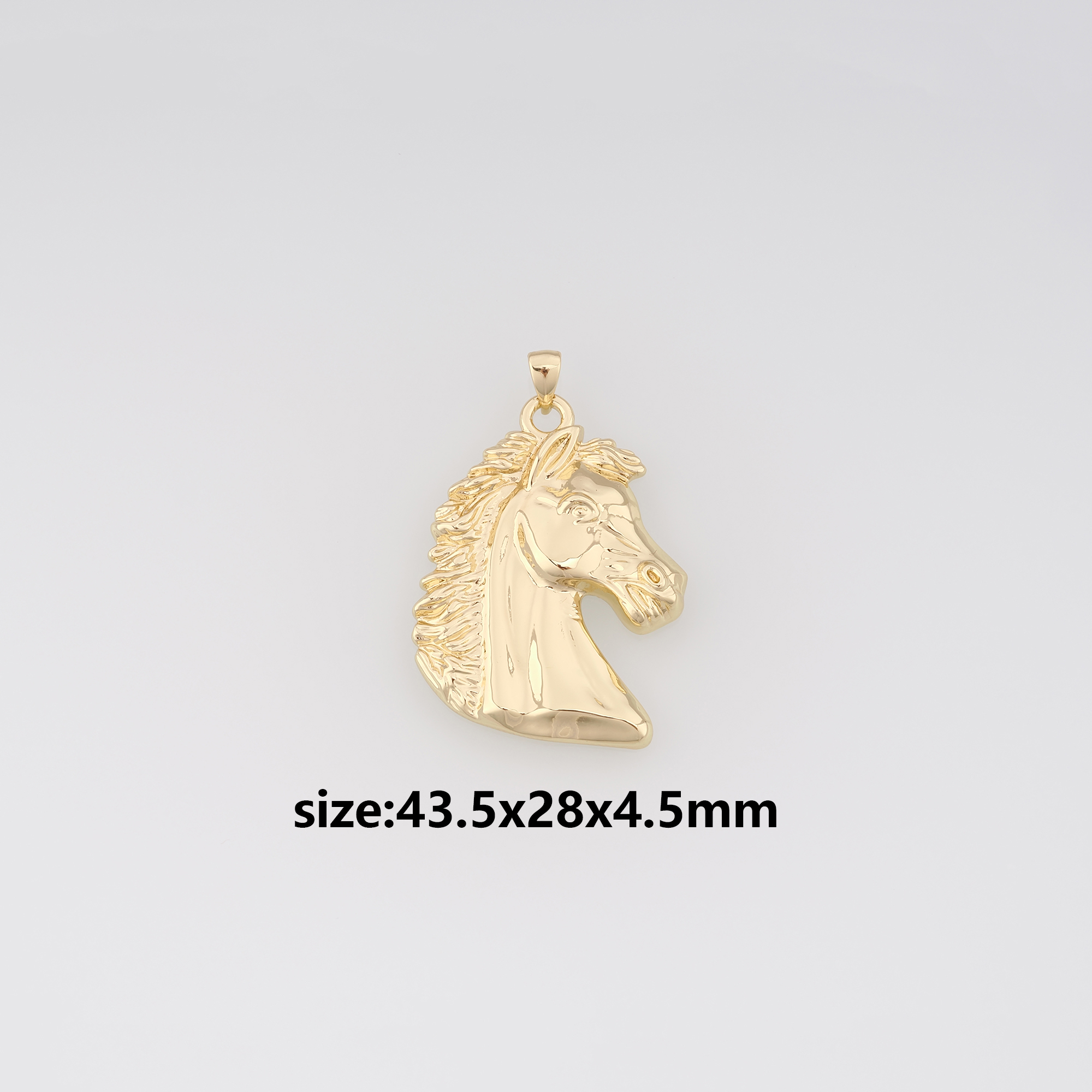 18K Gold Filled Horse Pendant,Animal Charm Earrings Necklace for DIY Jewelry Making Supply
