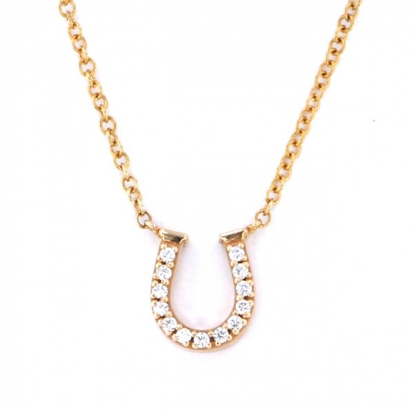 Tiffany & Co. Tiffany Horseshoe Necklace K18YG Yellow Gold Necklace Diamond