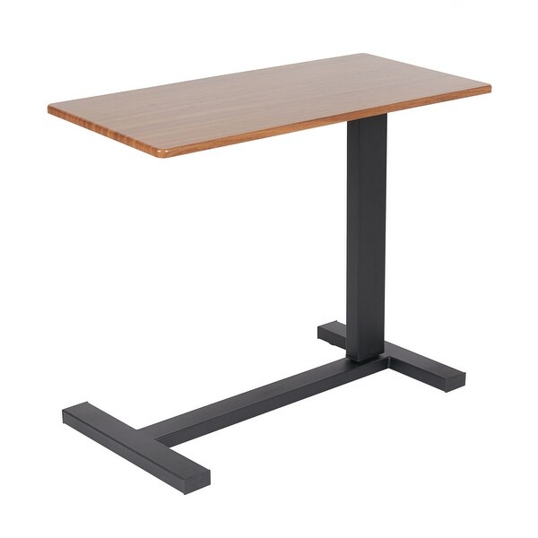 Adjustable C Shape Overbed Bedside Sofa End Table with Hidden Wheels