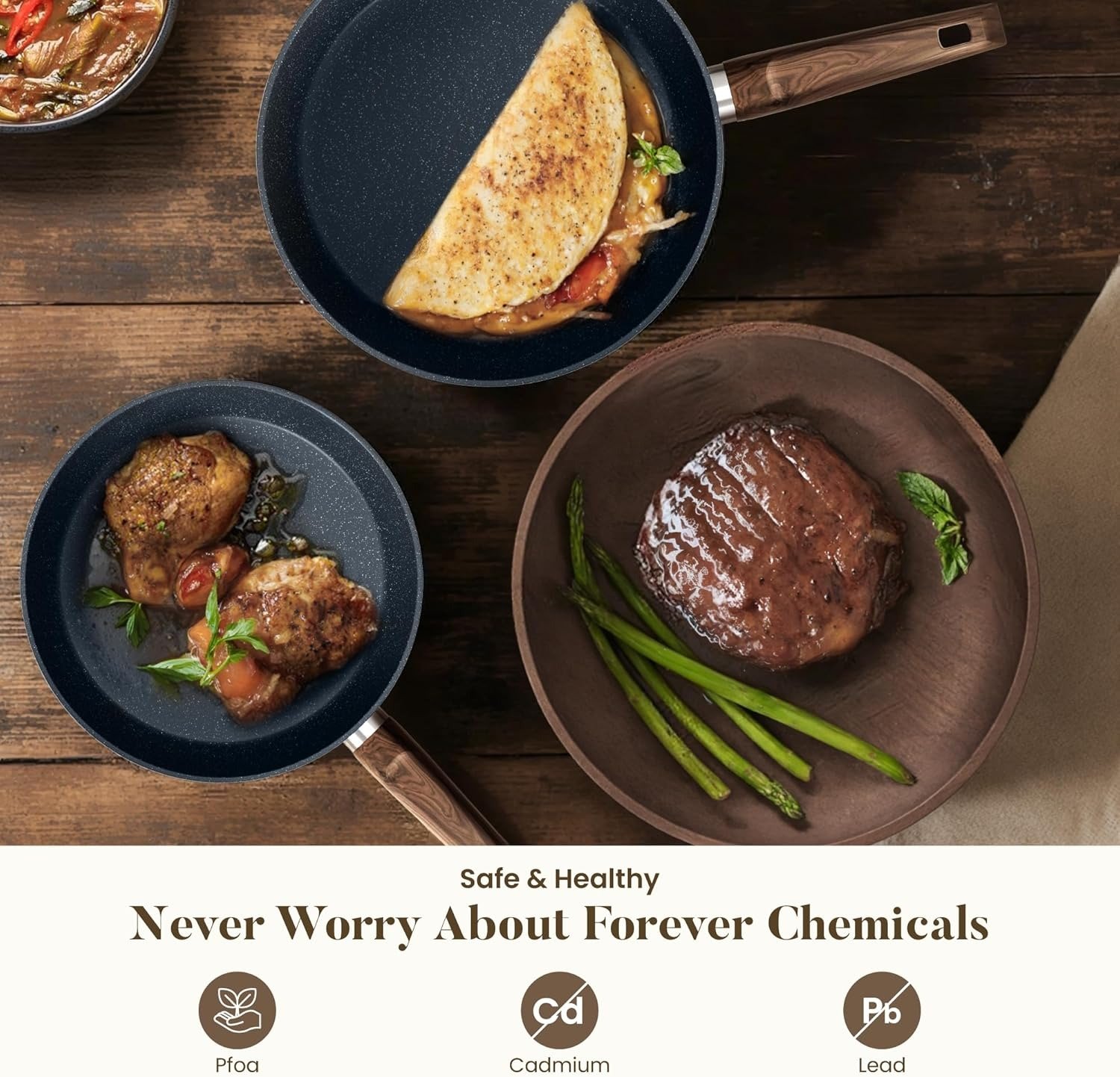 12-Piece Induction Nonstick Cookware Set Kitchen Multi-Functional Pots and Pans Collection