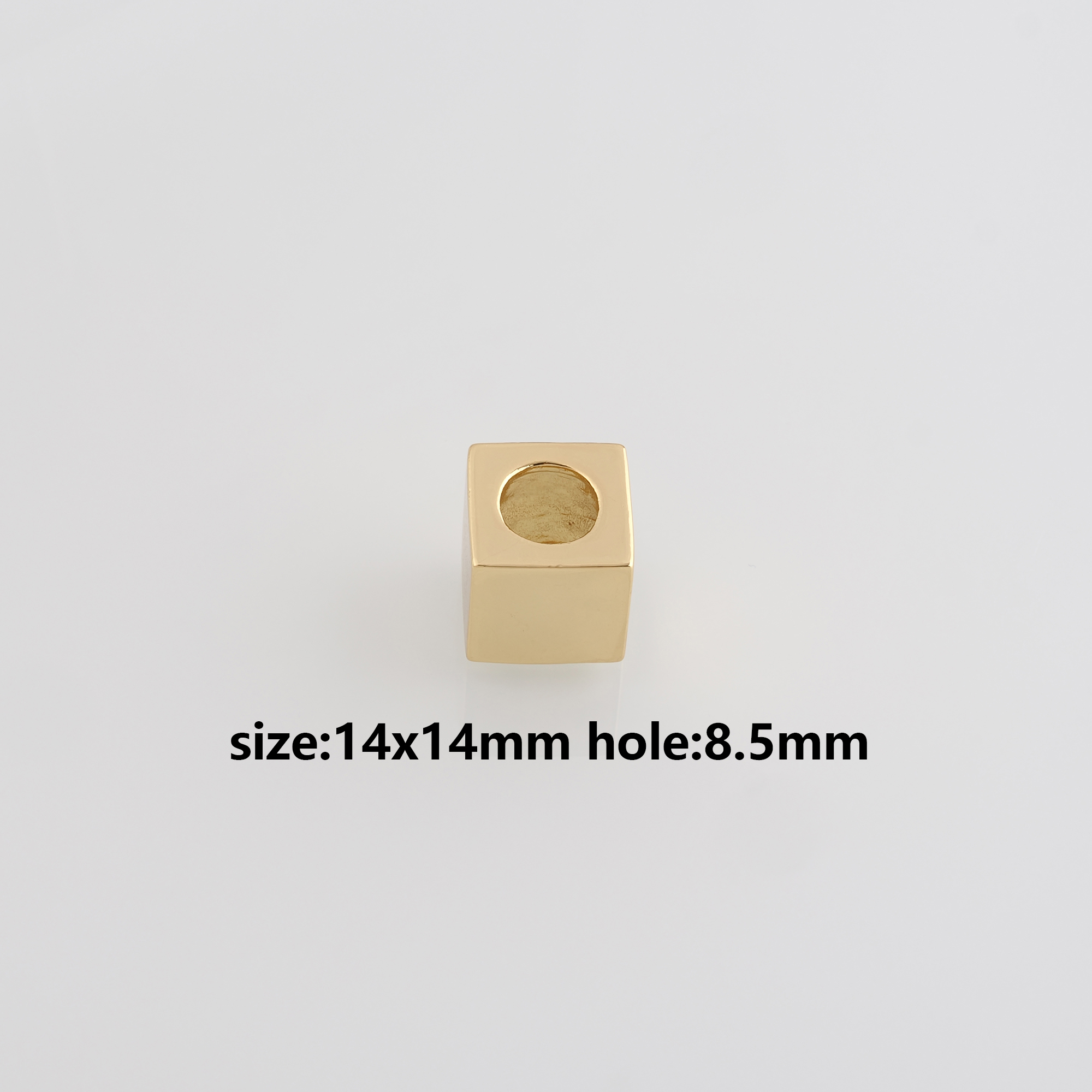 18K Gold Filled Square Spacer Beads,Cube Bead,Dainty Bead  for Bracelet Jewelry Necklace Making Supply