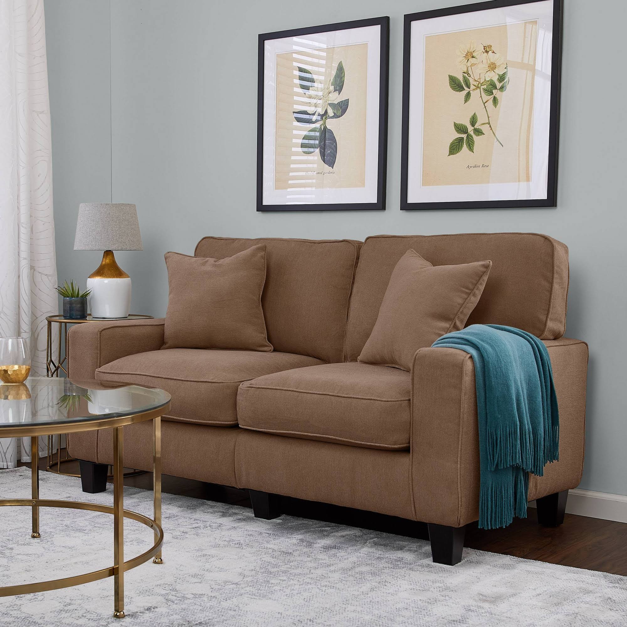 Serta RTA Palisades Collection 61x22 Loveseat in Fawn Tan