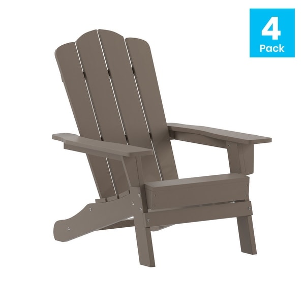 Set of 4 AllWeather Adirondack Chairs with Cupholders