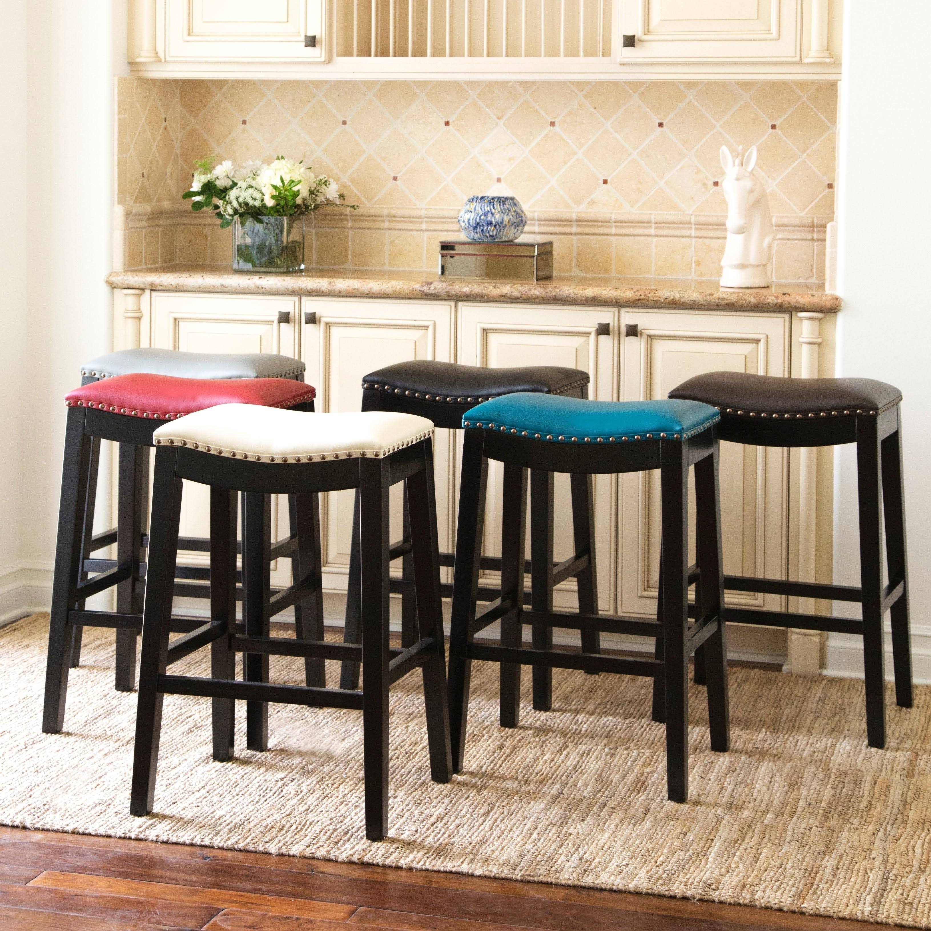 Copper Grove Divjake 26-in. Bonded Leather Saddle Counter Stool (Brown)