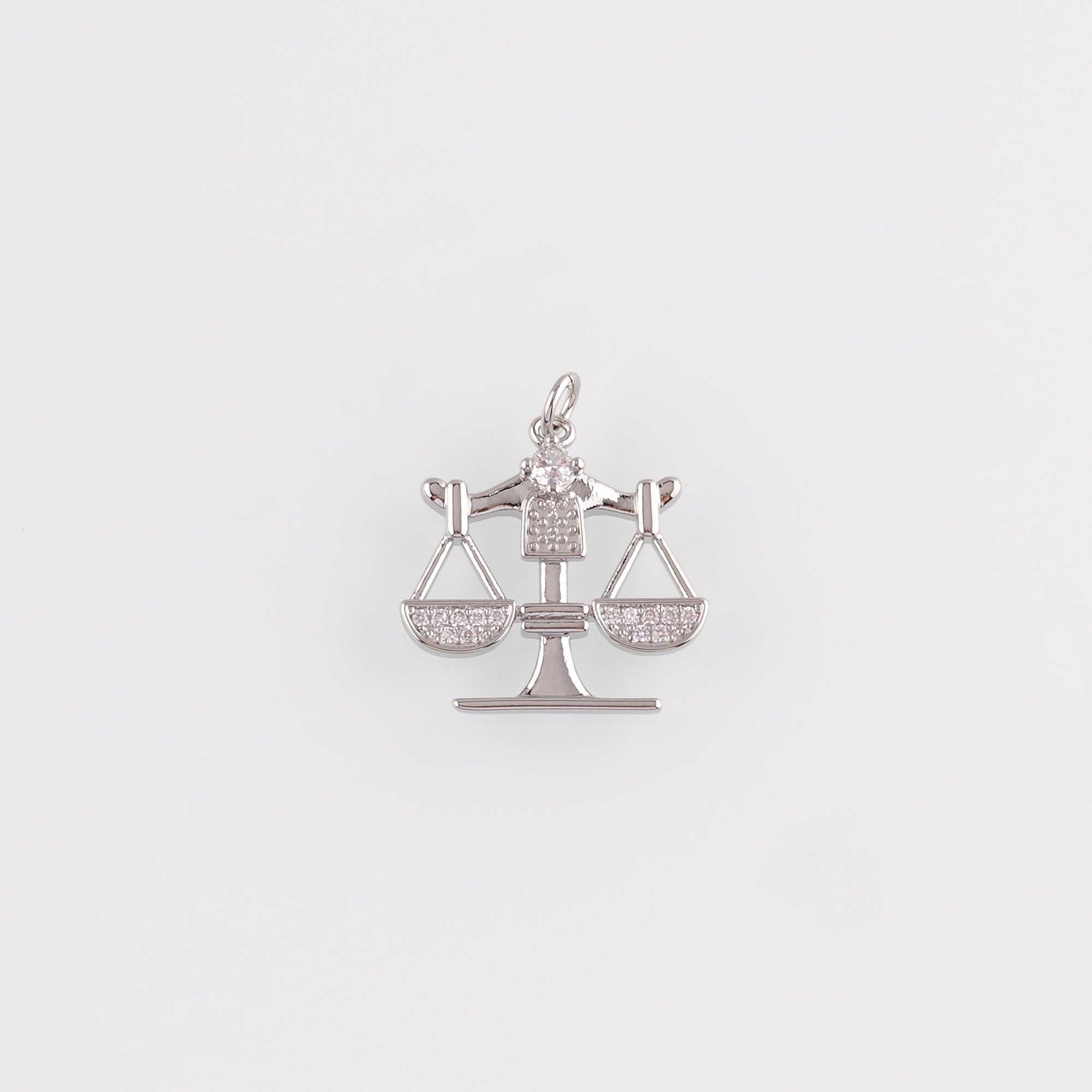 18K Gold Filled Libra Pendant,Zodiac Charm,CZ Micro Pave Libra Earrings Necklace for DIY Jewelry Making Supply