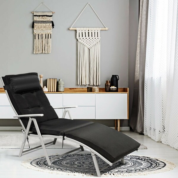 Costway 2PC Folding Chaise Lounge Chair with Cushion