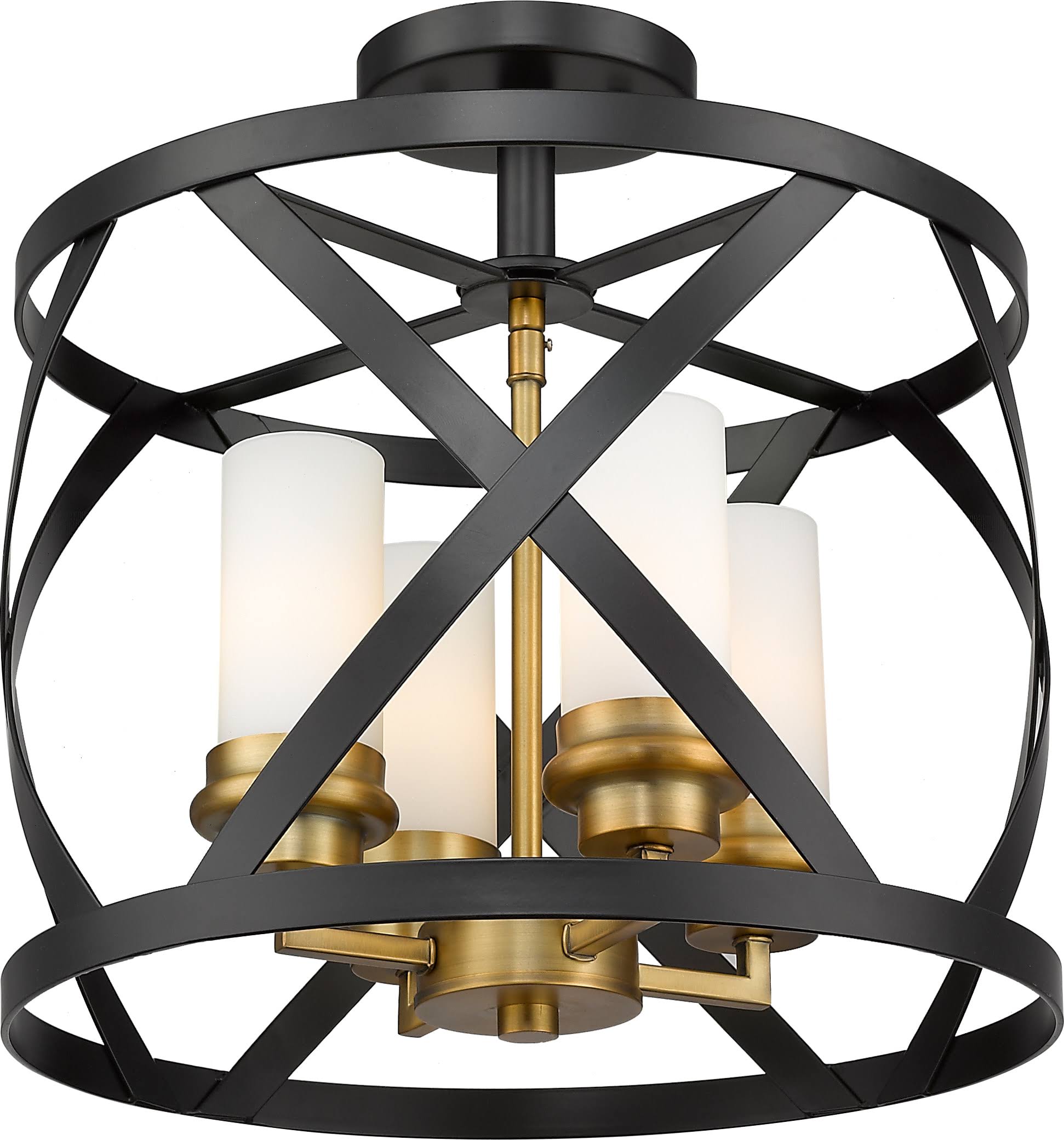 Z-Lite 481SF15-MB-OBR Malcalester - 4 Light Semi-Flush Mount Matte