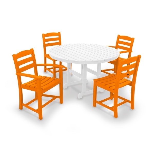POLYWOOD La Casa Caf�� 5Piece Round Farmhouse Dining Set