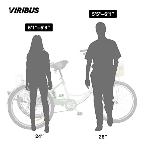 Viribus 7-Speed Adult Tricycle – 24″ 3-Wheel Cruiser with Front & Rear Baskets