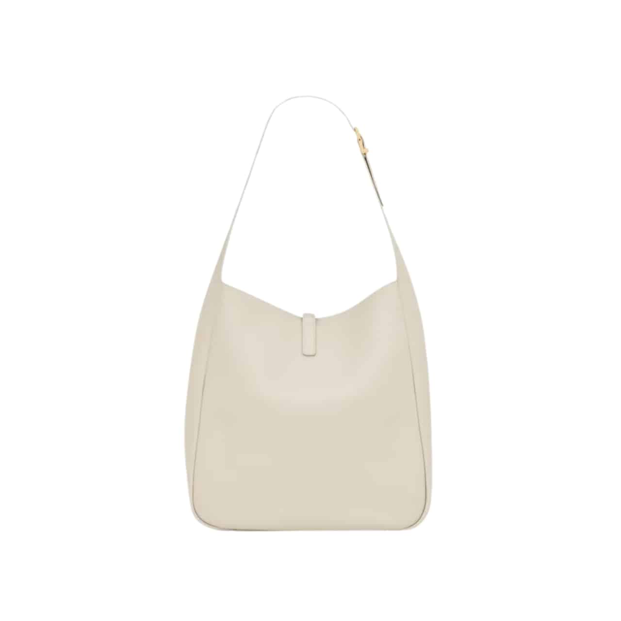 Saint Laurent Le 5 A 7 Supple Large In Grained Leather White 31Cm