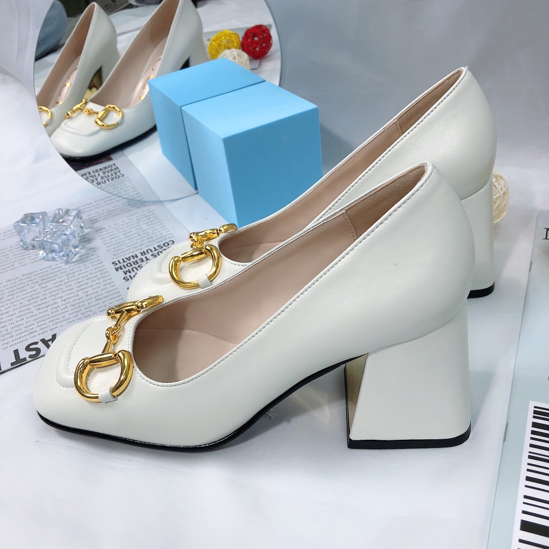 Gucci Women?S Mid Heel Pump With Horsebit White
