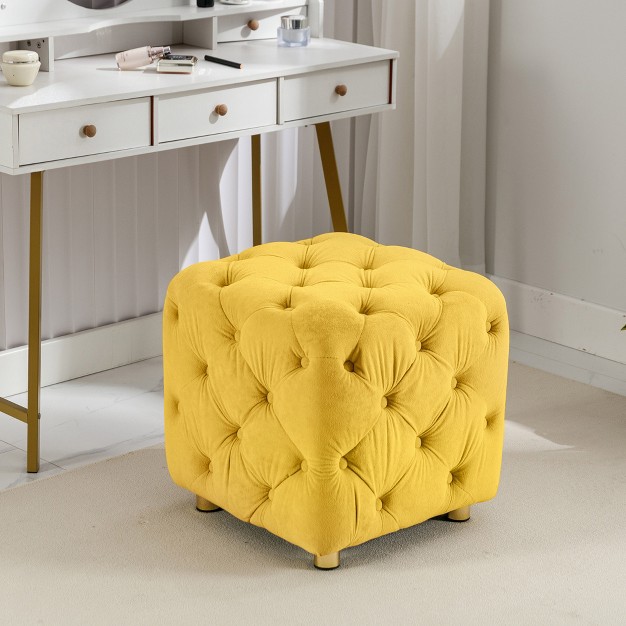 Modern Velvet Upholstered Ottoman Modernluxe