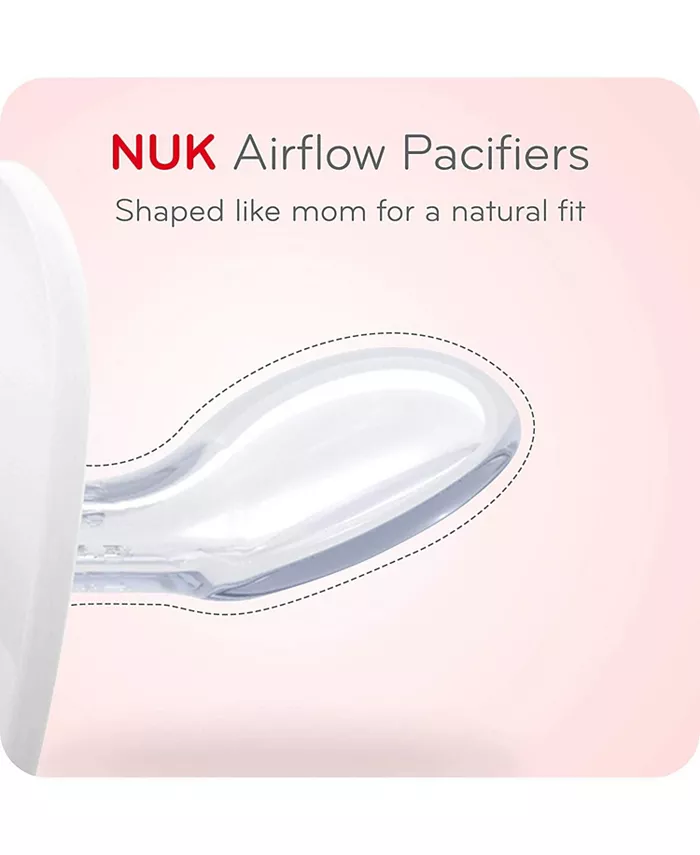 NUK Airflow Glow-in-The-Dark Pacifiers, Baby Boys, 0-6 Months, 2 Pack