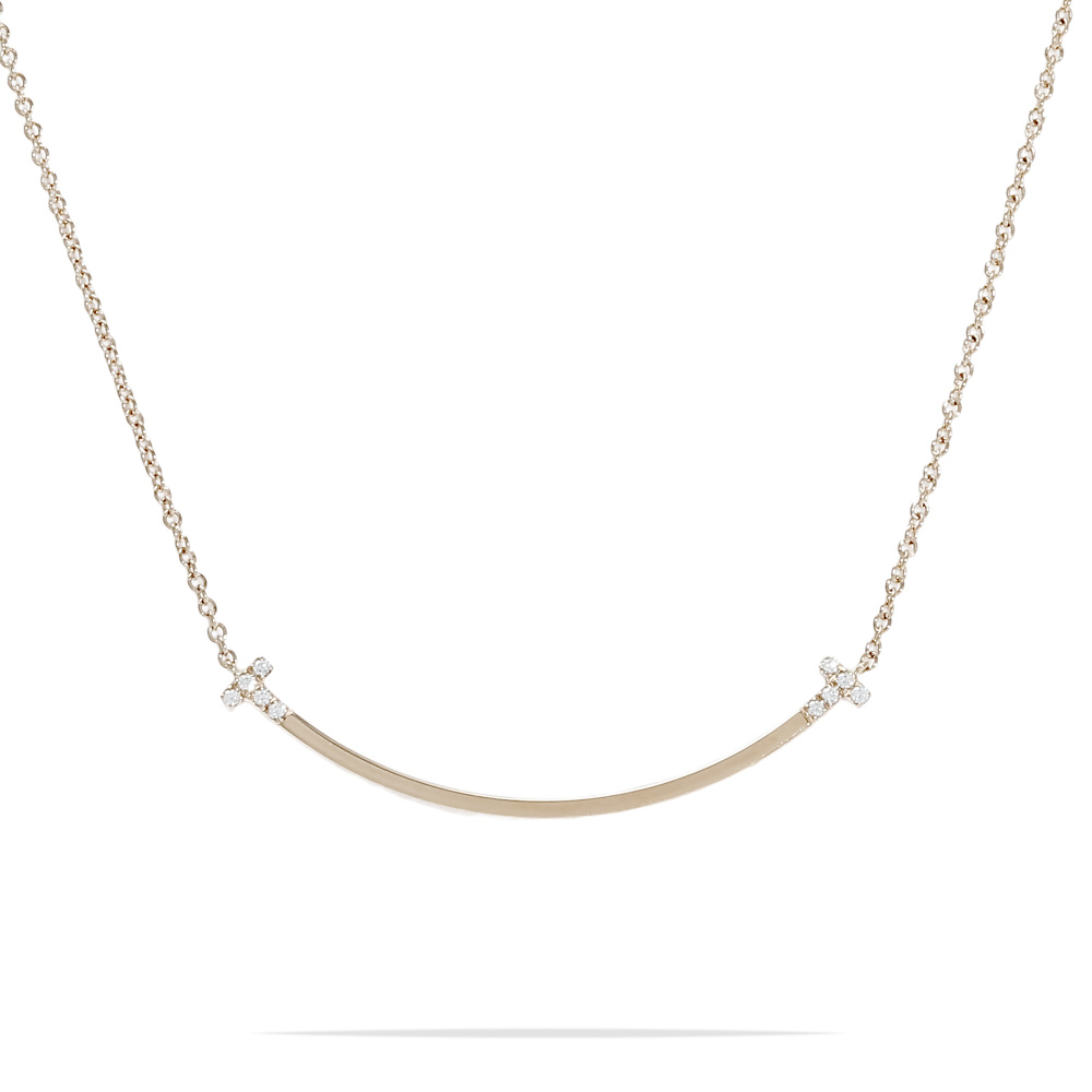 Tiffany & Co. Tiffany T Smile Necklace 18K Rose Gold Diamond 74956963