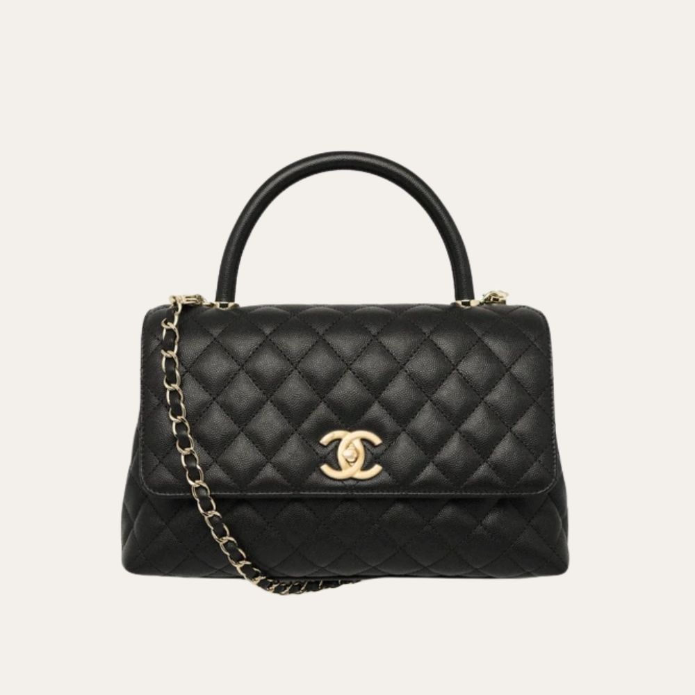 Chanel Large Flap Bag With Top Handle Black 11 Inches A92991