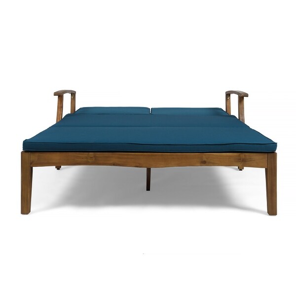 Perla Acacia Wood Double Chaise Lounge by Christopher Knight Home