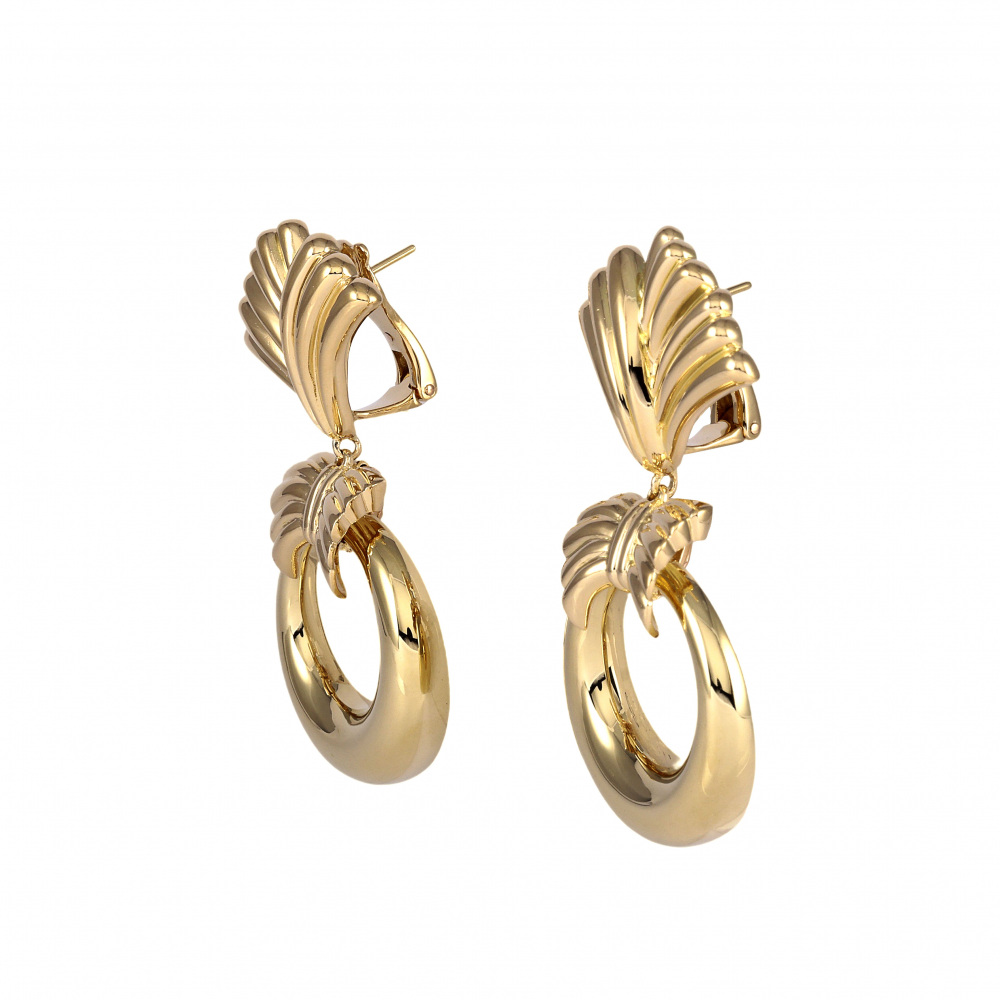 Van Cleef & Arpels K18YG Yellow Gold K18WG White Gold Earrings 18K White Gold & 18K Yellow Gold