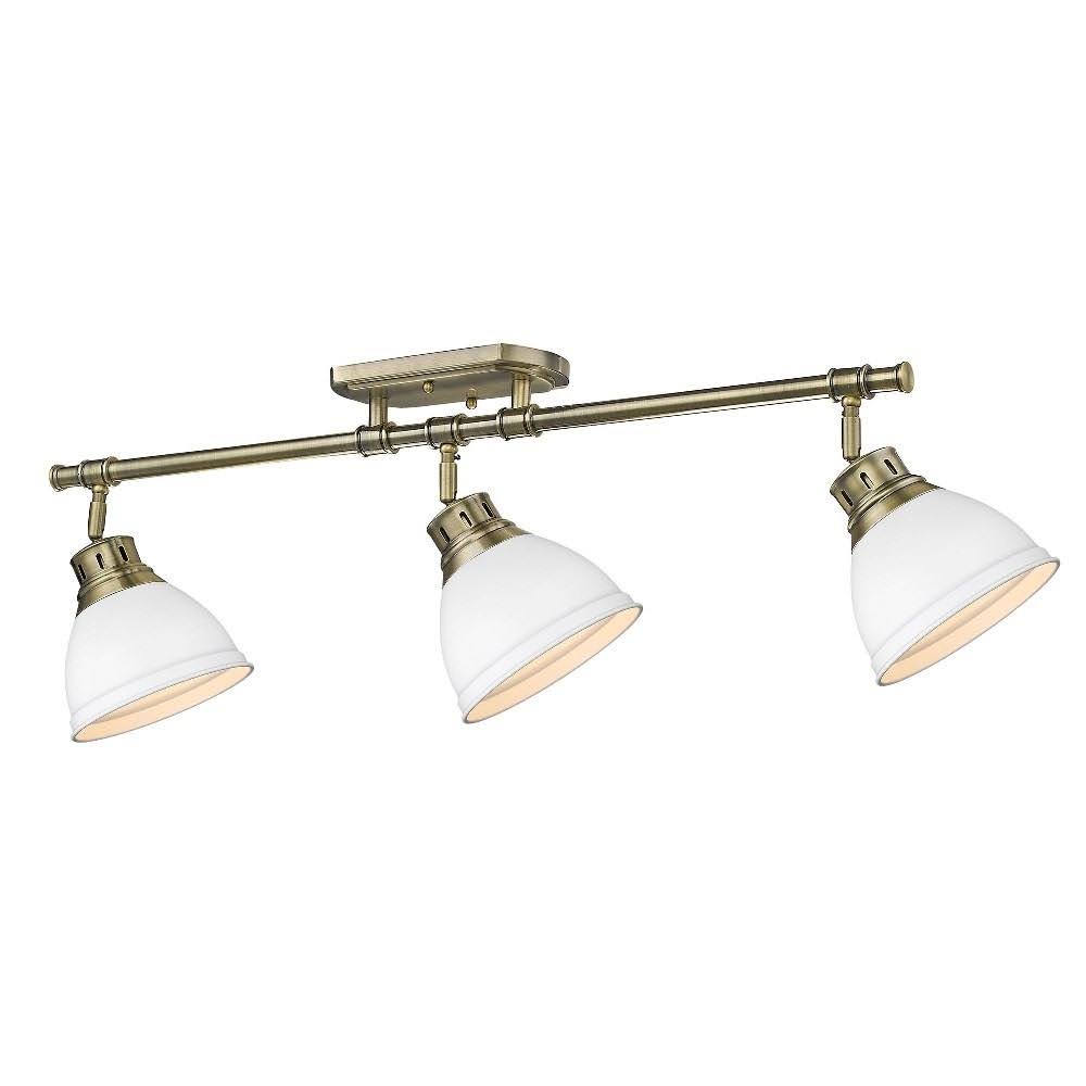 Golden Lighting 3602-3SF AB-CH Duncan Semi-Flush - Track Light in Aged Brass
