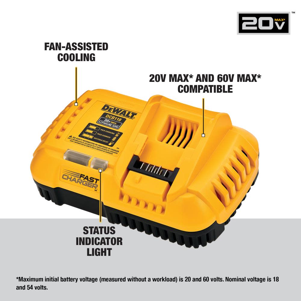 FLEXVOLT 20V MAX* Fan Cooled Fast Charger;