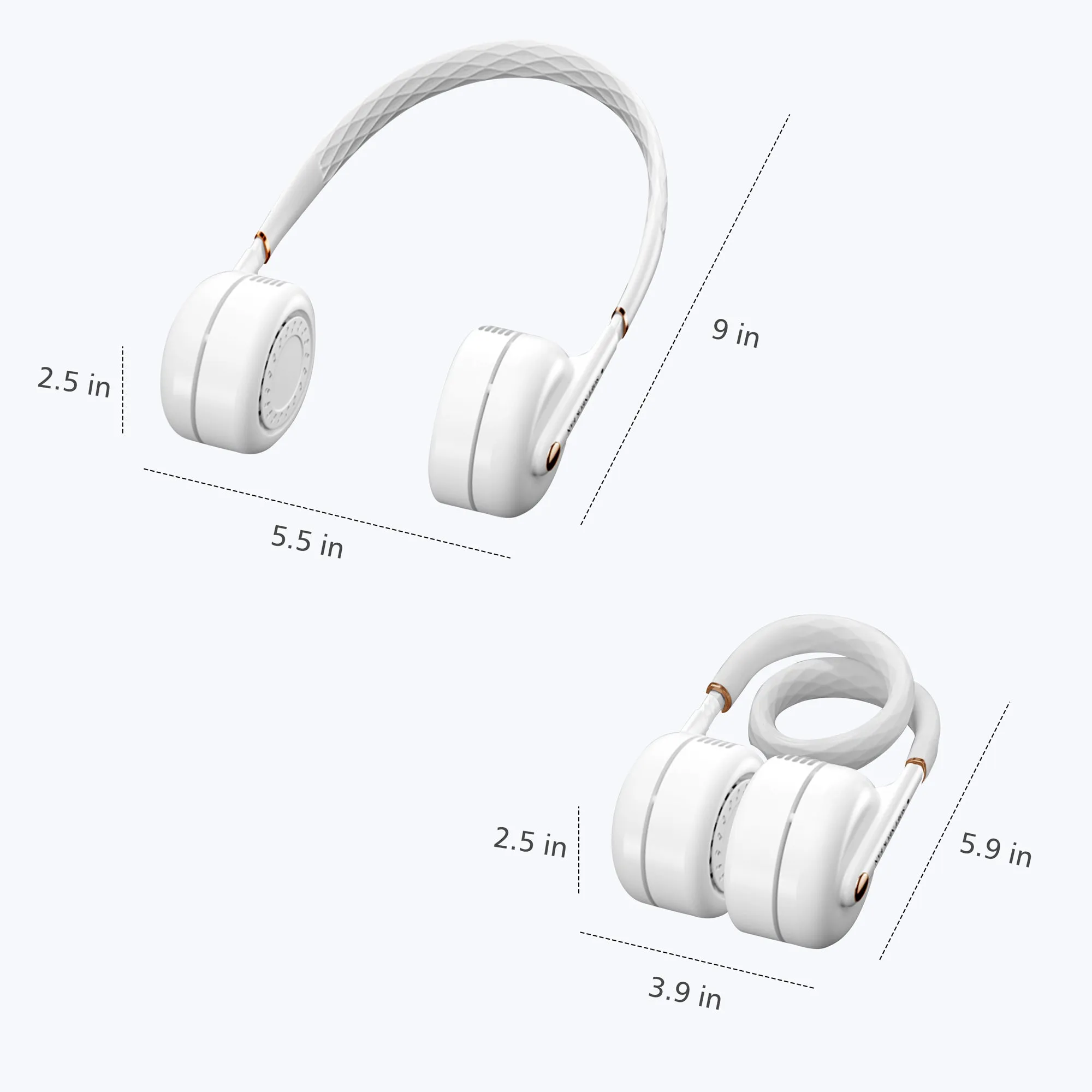 Bladeless Wearable Hands Neck Fan with 3 Speeds - F121