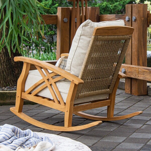 Cambridge Casual Carmel 3piece Teak Rocking Chair Set with Cushion