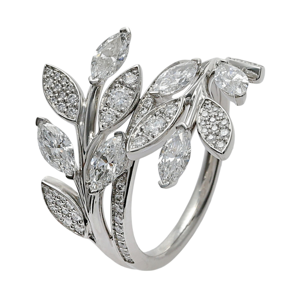 Tiffany & Co. Victoria Made of Platinum Diamond Vine Bypass Ring 66886433