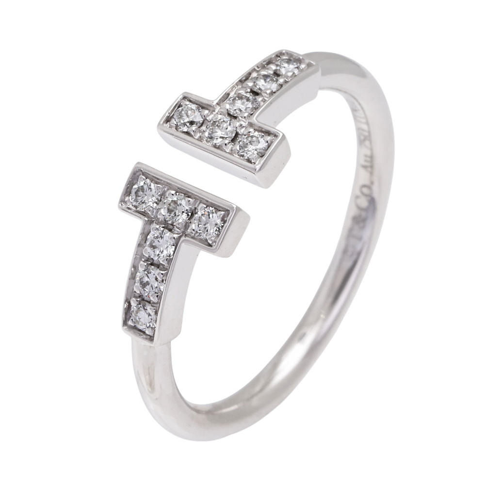 Tiffany & Co. Tiffany T Diamond Wire Ring 18K White Gold 60147237