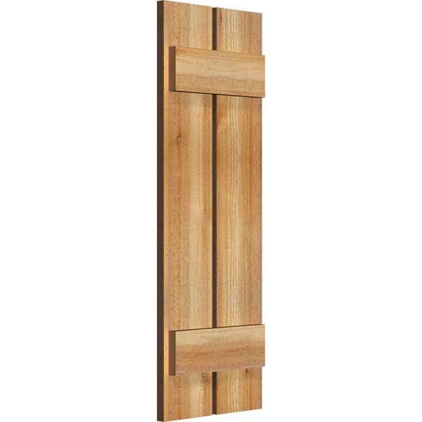 Ekena Millwork RBS06S11X032RWR 11 1/4x22W x 32x22H TimberCraft Two 5 3/8x22 Boards Spaced Board-n-Batten Shutters, Rough Sawn We