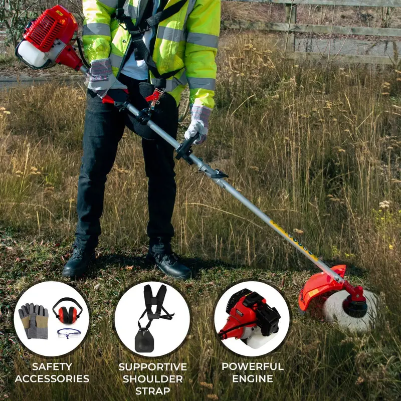 T-Mech 52cc 5-in-1 Petrol Garden Multi-Tool – Brushcutter, Trimmer, Edger & More