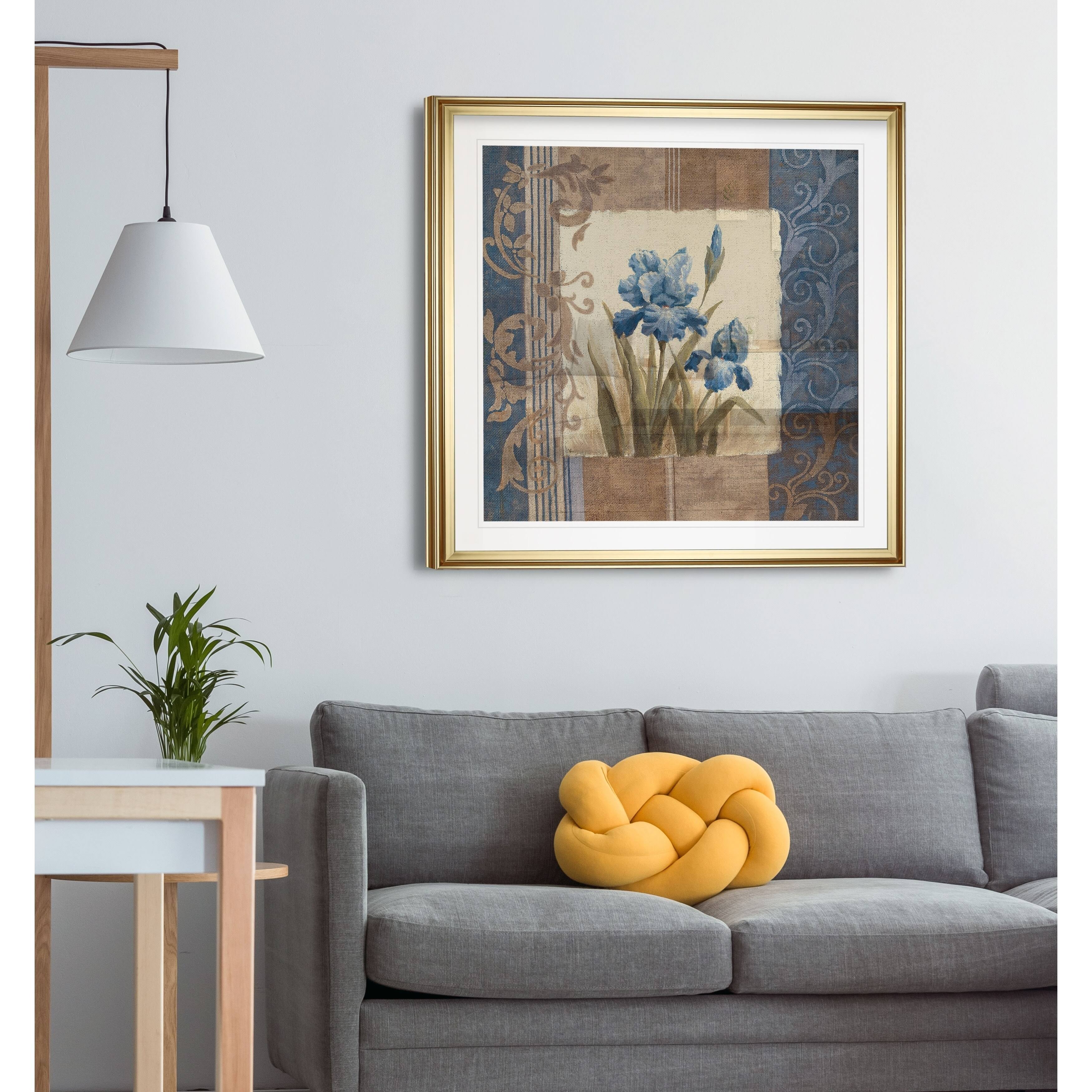 Blue Iris Scroll -Framed Giclee Print - 38x38