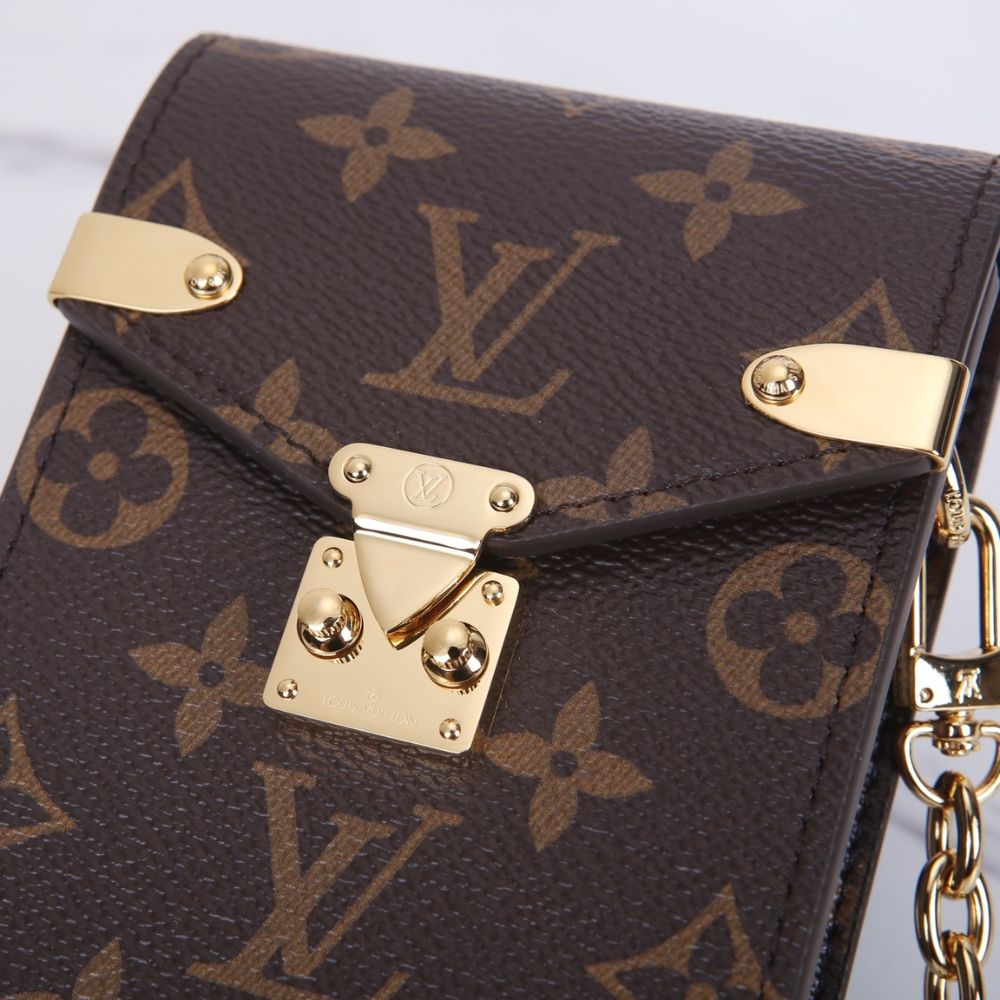 [Premium Quality] – Louis Vuitton Phone Pouch Métis Brown 6.7 Inches N00144