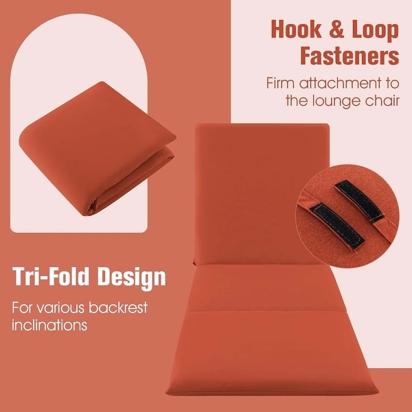 TriFold Lounger Pad Chaise Lounge Cushion w/ Hook and Loop Fasteners