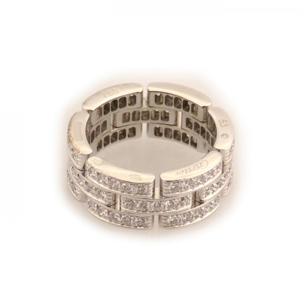 Cartier Mayon Pantale Full Diamond Ring 18K White Gold