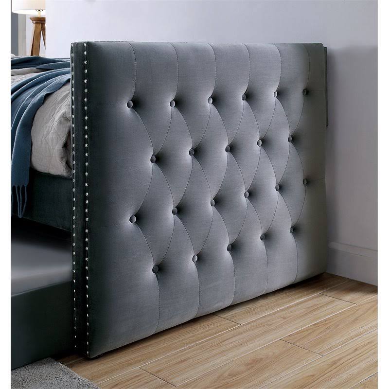 Furniture of America Marlene Contemporary Fabric Daybed with Trundle in Gray