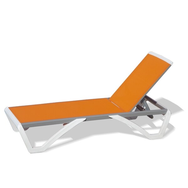 Domi Patio Chaise Lounge,AllWeather Adjustable Recliner with Wheels,Stackable