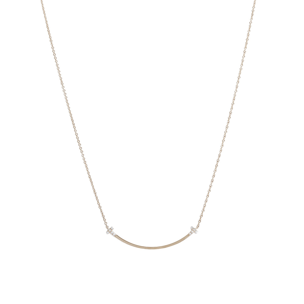 Tiffany & Co. Tiffany T Smile Necklace 18K Rose Gold Diamond 74956963