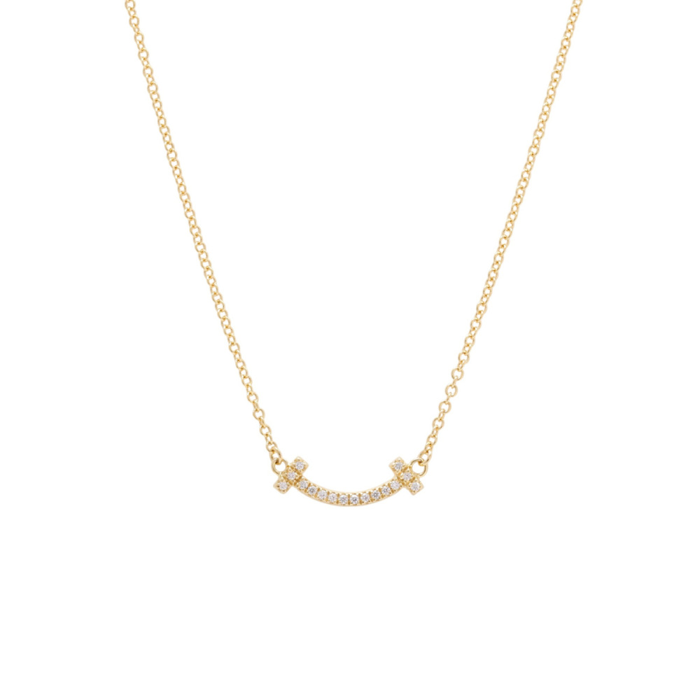 Tiffany & Co. Tiffany T Smile Necklace 18K Yellow Gold Diamond 62617683