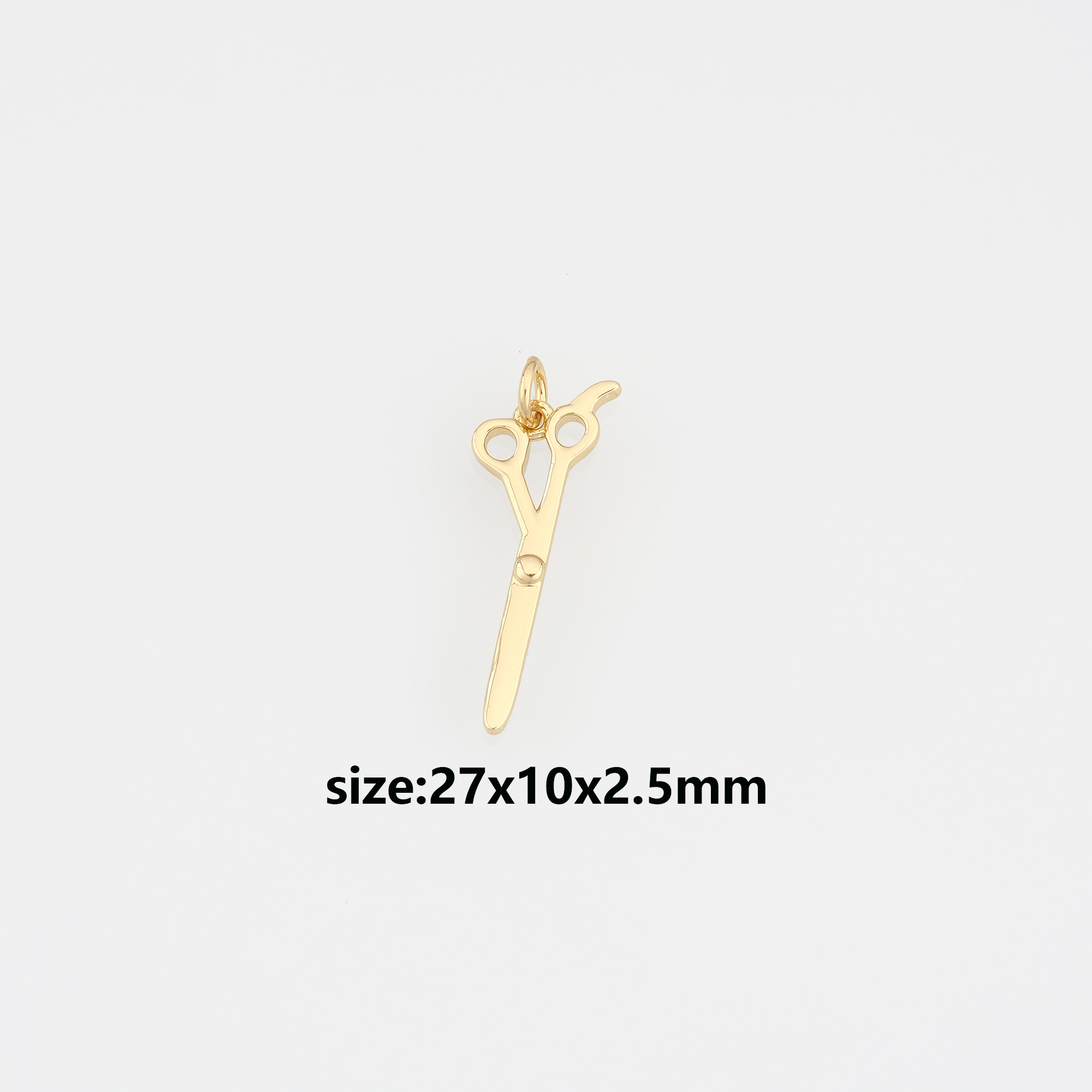 18K Gold Filled Scissors Pendant,Dainty Scissors Charm Earrings Necklace for DIY Jewelry Making Supply