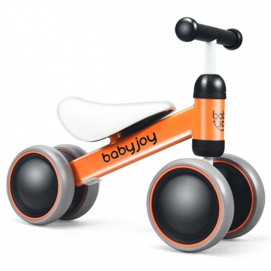 Baby Balance Bike 4 Wheels Learn To Walk Toys Rides No-Pedal Toddler Gift Orange
